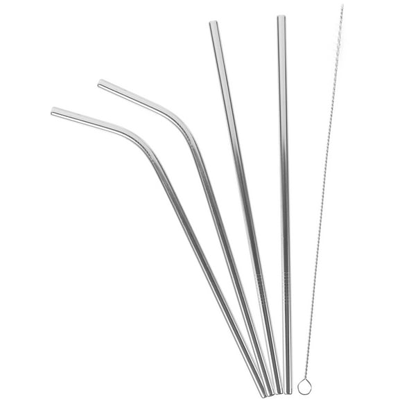 KAKOWELY 1 juego de pajitas reutilizables de acero inoxidable para bebidas con cepillo