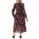 thumbnail image 3 of INSPIRE CHIC Vestidos de Chifón para Mujeres con Mangas Largas Semi Transparentes con Volantes y Capas, Vestido Bohemio Floral con Bolsillo, Negro con Flores Rojas, Talla S, 3 of 6