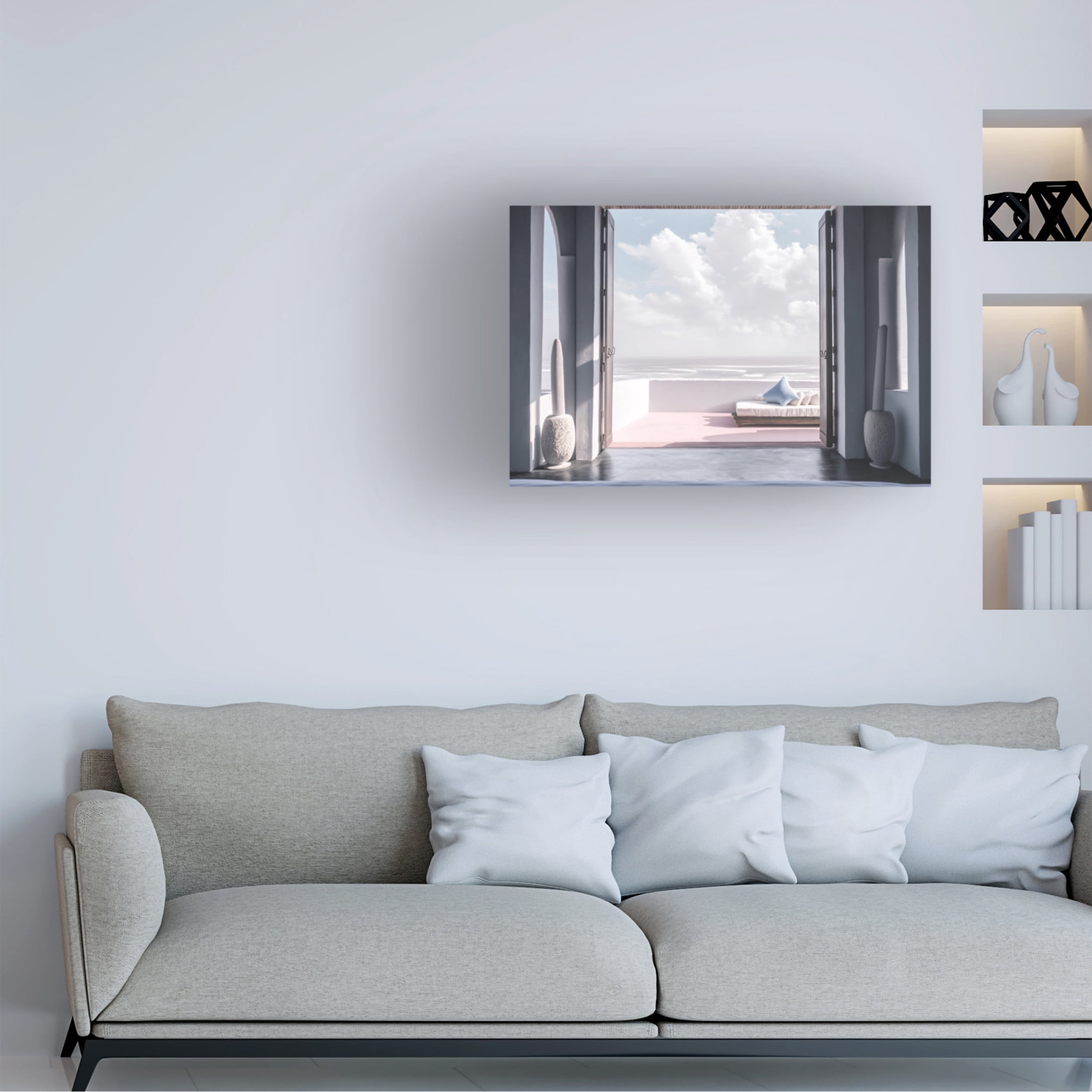 Canvas Wall Art - Ray Heere 'Architectural Photography Balconies 5' Wall Art for Living Room, Bedroom, or Office Décor by Trademark Fine Art - 47 x 30 Inches