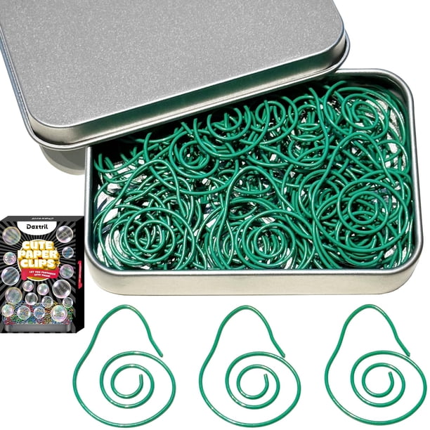 Sujetapapeles Daxtril 60 piezas con forma de aguacate, color verde