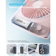 thumbnail image 3 of Desk Fan Portable Fan Rechargeable,4000mAh Battery Operated Personal Fan,Small Silent Table Fan Travel Fan with Power Bank,4 Speeds Desktop Fan for Bedroom Home Office Outdoor (Black), 3 of 7