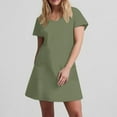 thumbnail image 5 of Erwazi Women's Casual Summer Dress Short Sleeve T Shirt Dress Swing Flowy Beach Mini Dresses with Pockets, 5 of 7