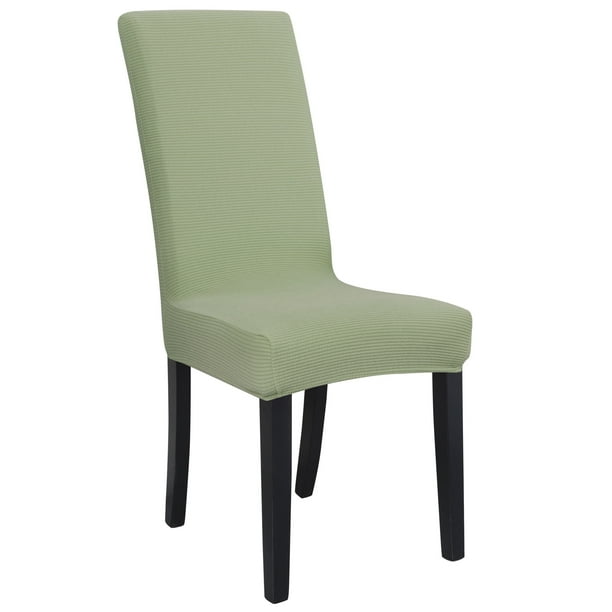 Unique Bargains Stretch Knitted Dining Room Chair Cover Sage Green L
