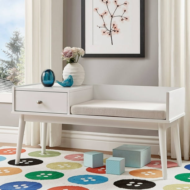 Chelsea Lane Ethan Entryway Bench with Attached Storage End Table