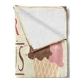 thumbnail image 2 of Ice Cream Soft Flannel Fleece Blanket, Try Our Delicious Ice Cream Logo Pop Art Style Advertisement Graphic Print, Cozy Plush for Indoor and Outdoor Use, 50" x 60", Pink Cream Umber, by Ambesonne, 2 of 5