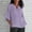 Purple#womens plus 3/4 length sleeve tops, variant on Moxiu Linen Shirts for Women Loose Fit 3/4 Length Sleeve V Neck Summer Tunic Tops 2025 Side Split Dressy Tees Shirts Plus Size Lightweight Gauze Blouses Pink,L