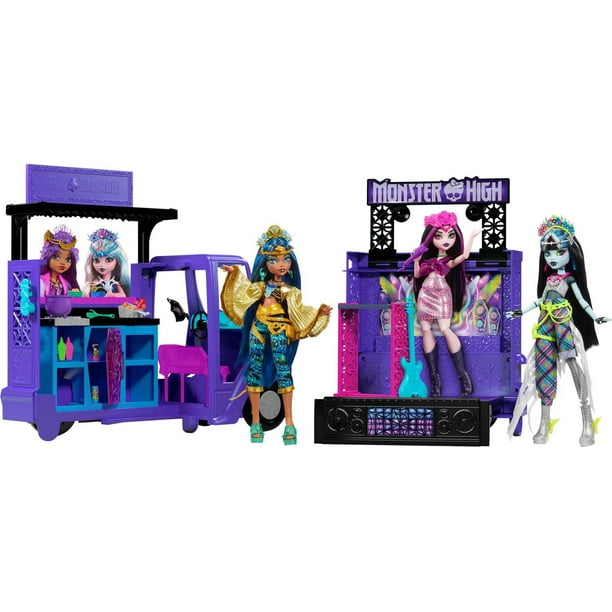 トランプ Dolls & Roses,NYMPHS & VAMPS set Monster High Draculaura Doll and Fangtastic Rockin' Food Truck