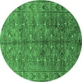 thumbnail image 1 of Ahgly Company Indoor Round Oriental Emerald Green Industrial Area Rugs, 4' Round, 1 of 4