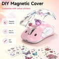 thumbnail image 5 of Wireless Mouse, Customizable Mouse Shell, Rechargeable with 9-Color Backlight, 1400 DPI, 2.4G USB, 5 Buttons, Long Battery Life, Wide Compatibility for PC, Laptop, Mac, PS5, and Tablet(Pink), 5 of 10