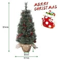 thumbnail image 6 of 2ft Pre-lit Tabletop Christmas Tree, Cloth Bag Base and 50 LED Warm White Lights Artificial Christmas Tree,Configure Pine Cones and Red Fruit,Table Decoration, 6 of 8