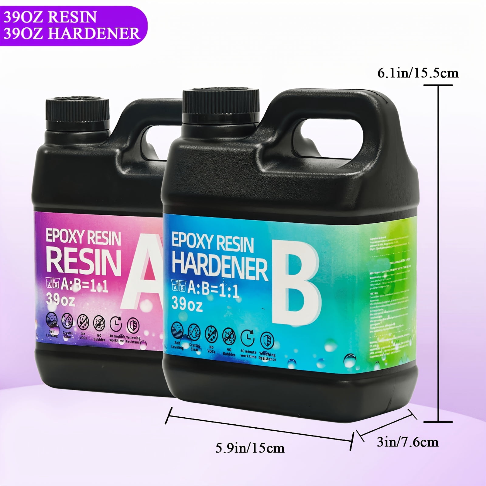 78oz Fast-Curing Epoxy Resin Kit, Clear AB Glue, 4 Colors Glow-in-the-Dark Powder, 1:1 Mix, Bubble-Free & Non-Yellowing, With Pump & Tools, Ideal Gift For Mother's Day & Graduation
