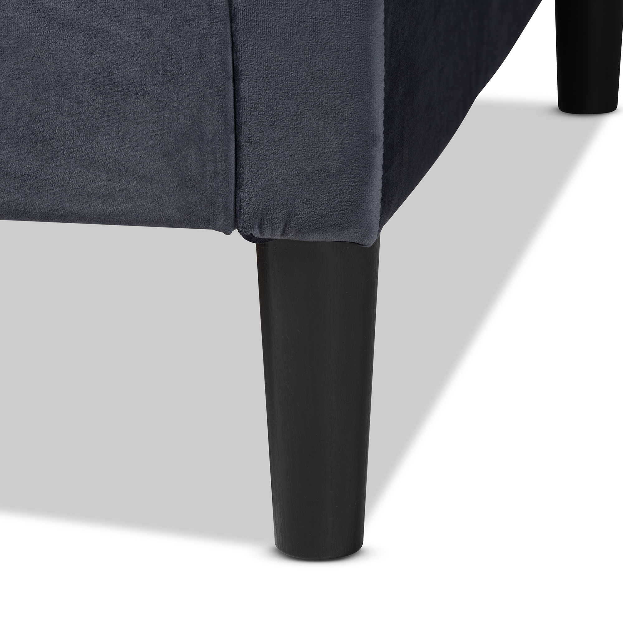 Baxton Studio Cora Modern and Contemporary Grey Velvet Fabric Upholstered and Dark Brown Finished Wood, Full Size Daybed