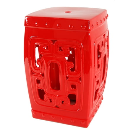A & B Home Classic Vintage Patio Stool In Red AV69727