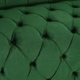 thumbnail image 4 of Noble House Feichko Velvet Tufted 3 Seater Sofa, Emerald, Espresso, 4 of 10