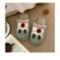 thumbnail image 3 of Cute Slipper for Women Elk Slide Slippers Fun Xmas Slippers Heart Bunny Slides Soft Plush Christmas Cotton Slippers, 3 of 5