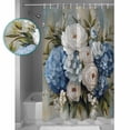 thumbnail image 2 of Shower Curtain Farm Blue White Hydrangea Waterproof Shower Curtain Set with Hooks for Bathroom Showers,Stalls and Bathtubs,54x78In Watercolor Floral Art, 2 of 8