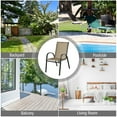 thumbnail image 4 of Costway Set of 6 Patio Stackable Dining Chairs Armrest Garden Deck Brown, 4 of 9