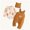 Brown, variant on TOWED22 Newborn Baby Boy Clothes Fall Winter Outfit Long Sleeve Textured Romper Pocket Suspender Pants Hat 3 Piece Set,Brown,12-18 M