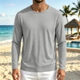 thumbnail image 5 of SeCaotees Contrast Trim Crew Neck Long Sleeve Tops for Men Soft Breathable Knit Fabric Loose Fit Daily Casual Pullover Shirts Gray,XXXL, 5 of 6