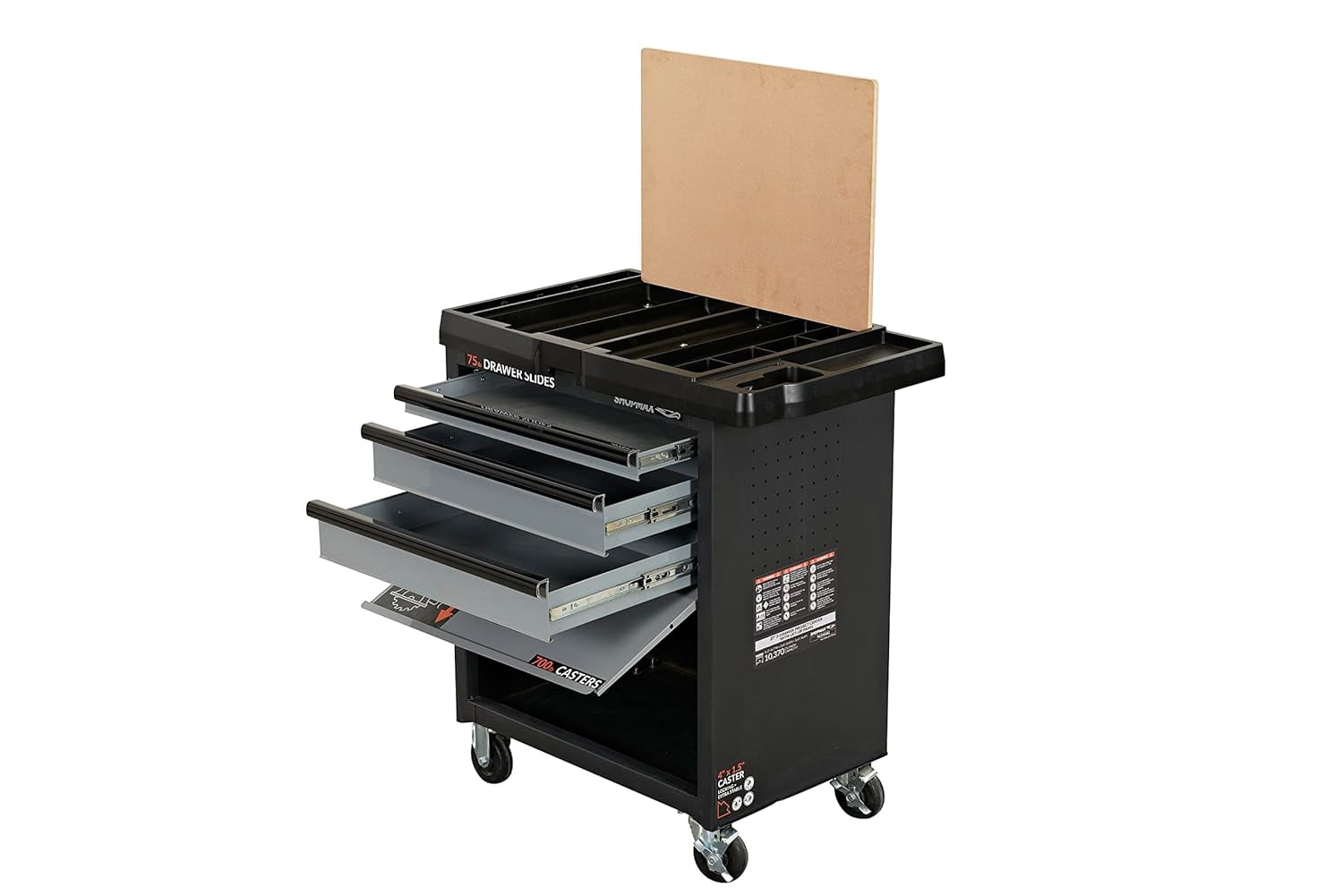 27 in 3-Drawer 1 Lift-up Panel Door Mobile Workstation