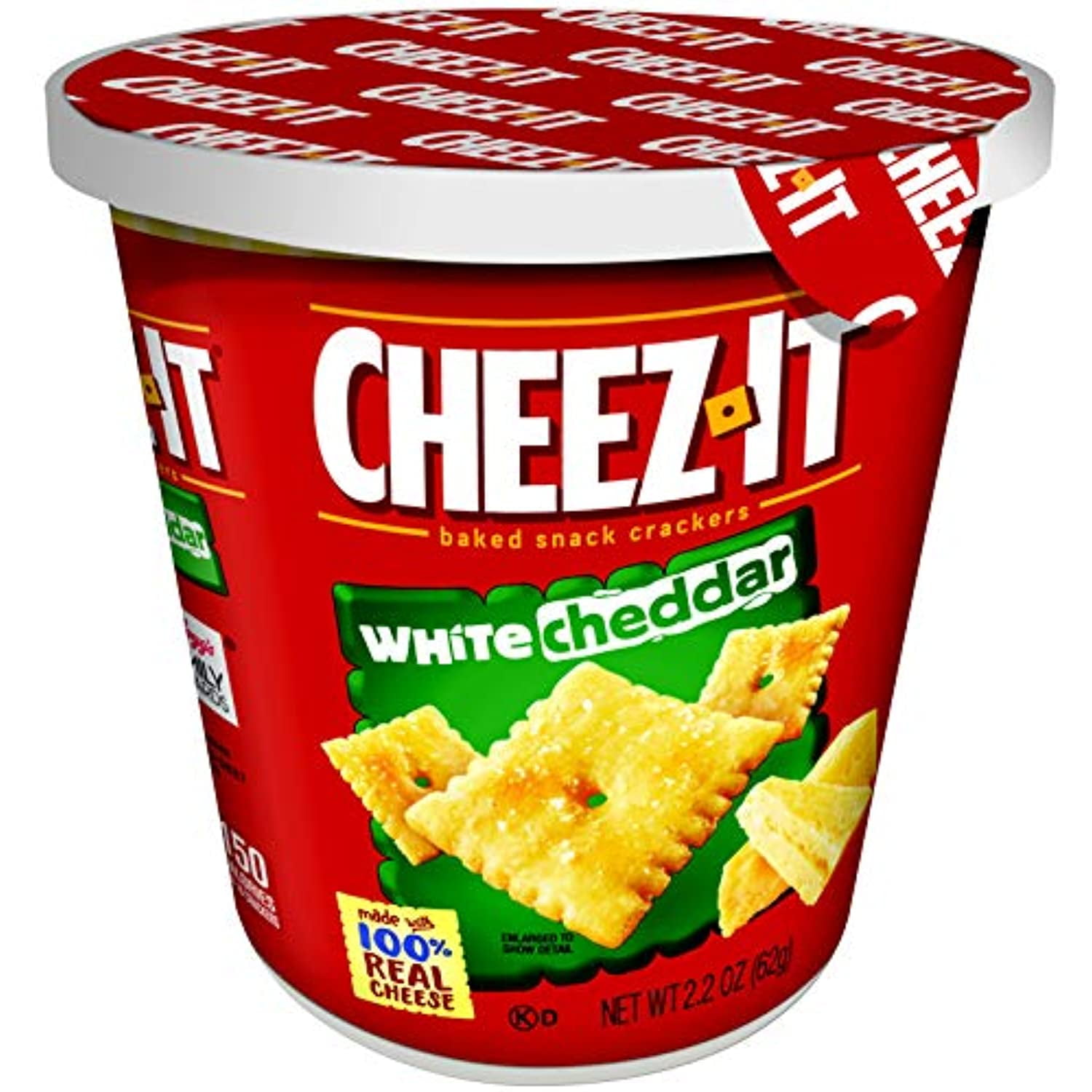 CheezIt Baked Snack Cheese Crackers In A Cup, White Cheddar, Single Serve, 2.2 Oz(Pack Of 10