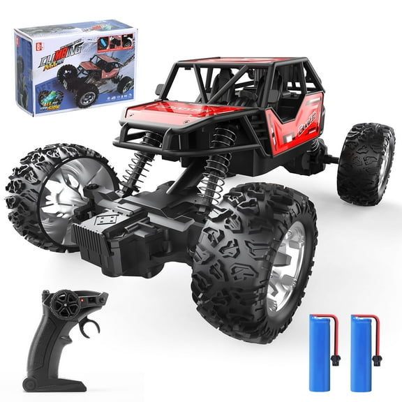 JoyStone Remote Control Truck W/Metal Shell, 60 Mins, 2.4G, RC Cars Crawler for Boys, Monster Trucks, Toy Vehicle Car Gift for Kids Adults Girls,Red