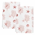 thumbnail image 2 of Ocean Red Coral Kitchen Towels Set of 2, Summer Coastal Starfish Conch Nautical Absorbent Dish Towels for Kitchen, Microfiber Hand Towel, Quick Drying Tea Towel for Cleaning Decorative Dishcloths, 2 of 7