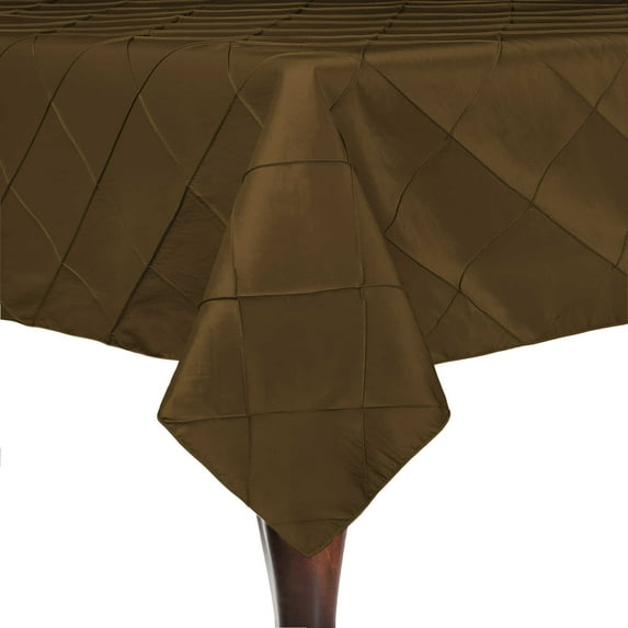 Ultimate Textile Embroidered Pintuck Taffeta 72 x 120-Inch Rectangle Tablecloth Burnt Gold