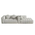 thumbnail image 2 of Modern Upholstered Combination Sofa Set, Fully Compressed Modular 103" L-Shaped Combination Living Room Sofa Set with 3 Pillows, Free Combination Sofa for Living Room (Right Side Recliner) (White), 2 of 11