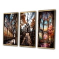 thumbnail image 3 of Designart "Glass Windows Church Stained wall decor I" Spiritual Framed Wall Art Set Of 3 - Beige Church Frame Canvas Set For Living Room Decor, 3 of 7