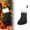 D, variant on White Cuff Black Base Christmas Stocking – 14 Inch Gold Trim Modern Holiday Decor