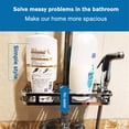 thumbnail image 4 of 2 Pieces Kitchen Bathroom Shower Shelf Rectangle Detachable Lifting Storage Tray Rack Plastic Holder, 4 of 9