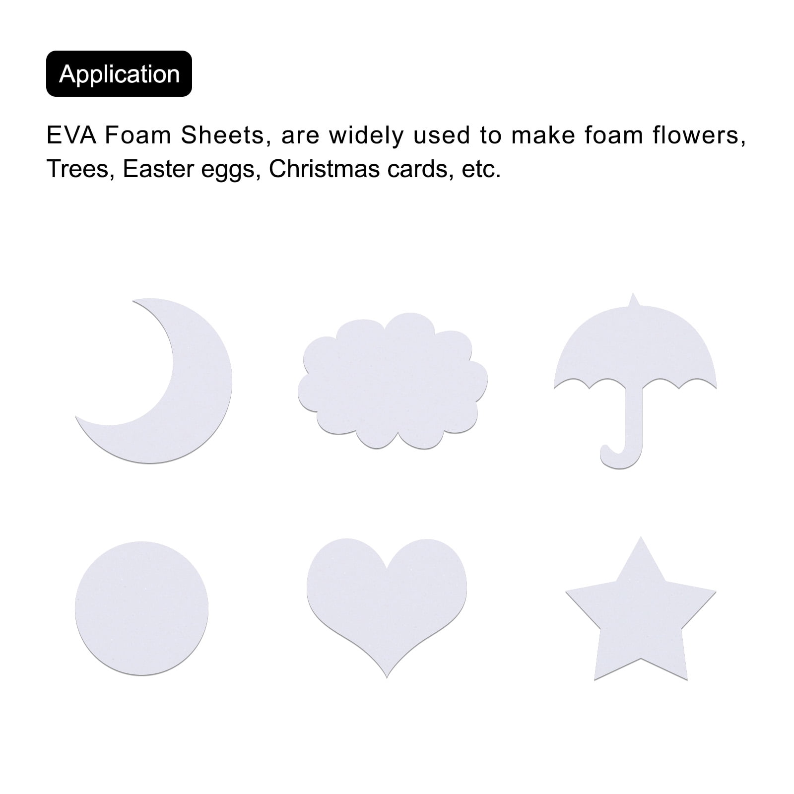 EVA Foam Sheets White 9.8 Inch x 9.8 Inch 5mm Thick Crafts Foam Sheets Pack of 8