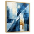 thumbnail image 2 of Designart "Nautical Shapes in Blue and White III" Coastal Framed Wall Art - Coastal Blue Coastal Minimalism Entryway Framed Wall Art, 2 of 6