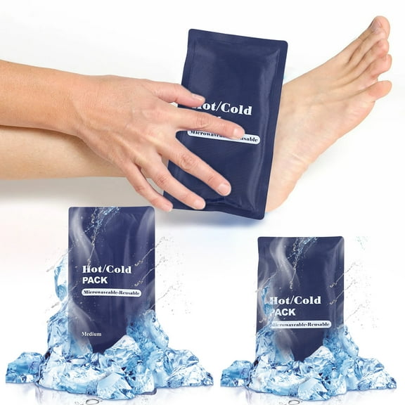 2Pcs Reusable Ice Packs Under $5! Kadlawus Reusable Gel Ice Pack, Hot Cold Therapy Pack for Pain Relief, Flexible Ice Pack for Injuries, Two Size Gel Pack for Knee Ankle