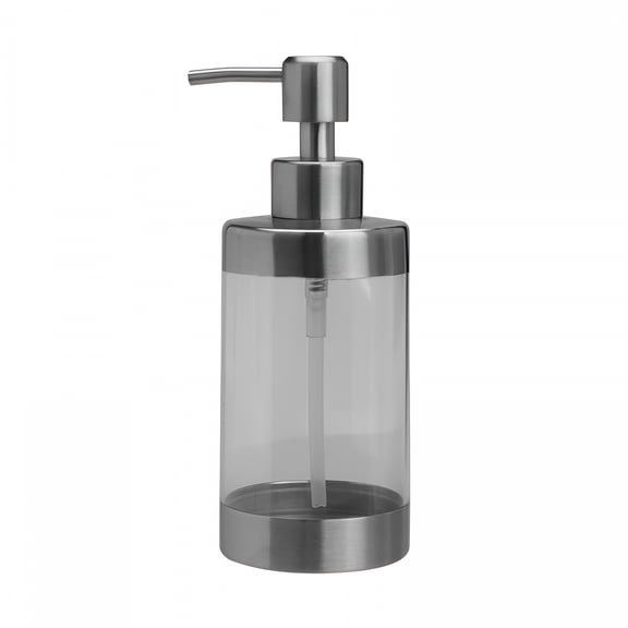 ACDANC Elegant Silver Bathroom Dispenser with Easy Refill Stainless Steel Soap Pump