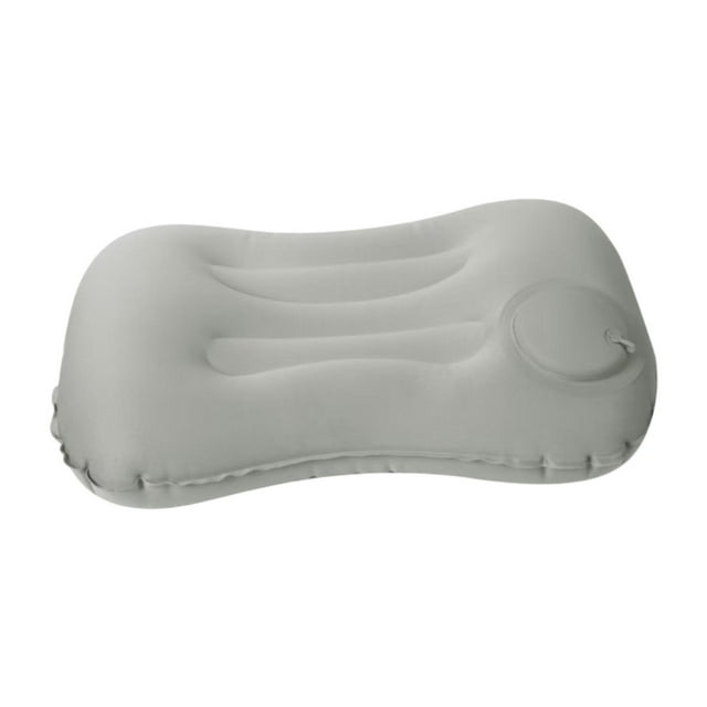 Bunblic Inflatable Camping Pillow Neck Pillow Portable Compact Comfortable Adults Gift Support Easy to Inflate & Deflate for Car Home Gray