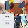 thumbnail image 4 of Phone Case for iPhone 13 Mini, Shockproof PU Leather Wallet Case with 9 Card Slots Anti-Scratch Stand Magnetic Flip Zipper Pocket Cover for iPhone 13 Mini, Navy blue, 4 of 7