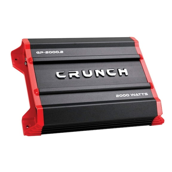 Crunch GP-2000.2 Adjustable Vehicle Audio Amplifier, Metal, Black Red, 8.15 lbs