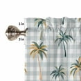 thumbnail image 5 of Palm Trees Kitchen Valances for Windows 42x12 Inch Kitchen Curtains Valances Rod Pocket Watercolor Plaid Tropical Tree Summer Bathroom Window Valances for Window Treatment Decor, 5 of 6