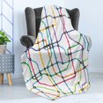 thumbnail image 4 of Map Soft Flannel Fleece Blanket, Colorful Thin Lines Metro Scheme Transportation Network Diagram Outline Urban City Life, Cozy Plush for Indoor and Outdoor Use, 50" x 70", Multicolor, by Ambesonne, 4 of 5