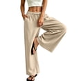 thumbnail image 4 of Dagugfen Athletic Pants for Women Loose Fitted Drawstring Elastic Waist Breathable Summer Casual Workout Full Length Pants, 4 of 8