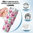 thumbnail image 3 of Uemuo Flamingo Print 40oz Ice Bully With Handle And Straw Stainless Steel Vacuum Insulated Cup And 2 In 1 Straw Lid Insulated Travel Tumbler, 3 of 8