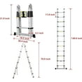 thumbnail image 3 of Aluminum Telescoping Ladder - 12FT A-Frame with Stabilizer, Collapsible Ladders & Herringbone, 330lbs Max Capacity, EN131, 3 of 17