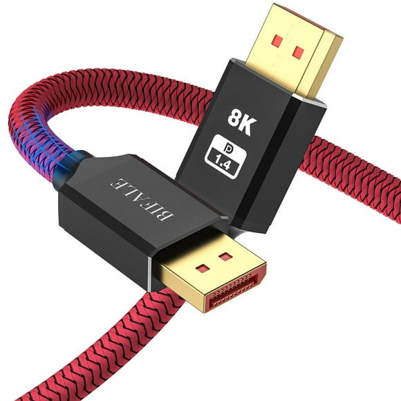 BIFALE VESA Certified 8K DisplayPort 1.4 Cable 15ft DP 1.4 Cable Nylon Braided Supports (8K@60Hz 4K@144Hz and 1080P@240Hz) HBR3 32.4Gbps HDCP 2.2 HDR DSC 1.2 for Laptop PC TV Gaming Monitor