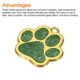 thumbnail image 5 of Uxcell 2 Set Pet ID Tags Cute Paw Shape, 30x30mm Metal Personalized Engraving Up to 5 Lines for Pet Dog ID Tags (Green), 5 of 6
