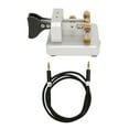 thumbnail image 3 of CW Morse Code Key, Shortwave Mini Metal Body Auto Morse Telegraph Key Portable Double Paddle  For  Enthusiasts For Camping Silver, 3 of 8