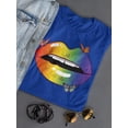 thumbnail image 3 of Colorful Rainbow Lips Women T-Shirt, Female x-Large, 3 of 4
