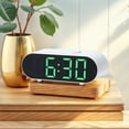 thumbnail image 2 of REGALWOVEN Oval Alarm Clock with Nightlight, Dimmable, 12/24H,USB Port, Wireless Charging, Decorate for Bedroom 7.1 x 3.1 x 2.4 inch Green, 2 of 6