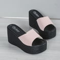 thumbnail image 7 of zttd fashion summer women sandals wedge heel thick sole fish mouth solid color multicolor casual slipper women's slipper a, 7 of 7